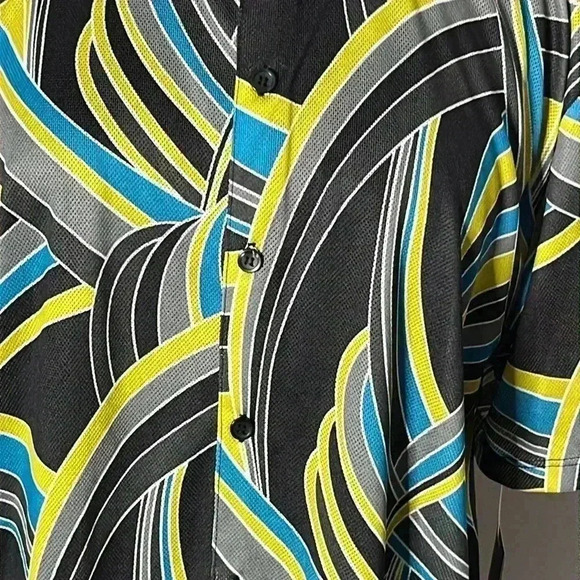 Kenneth Cole Abstract Art Deco Button Mesh Front Top Size XL - Picture 4 of 8